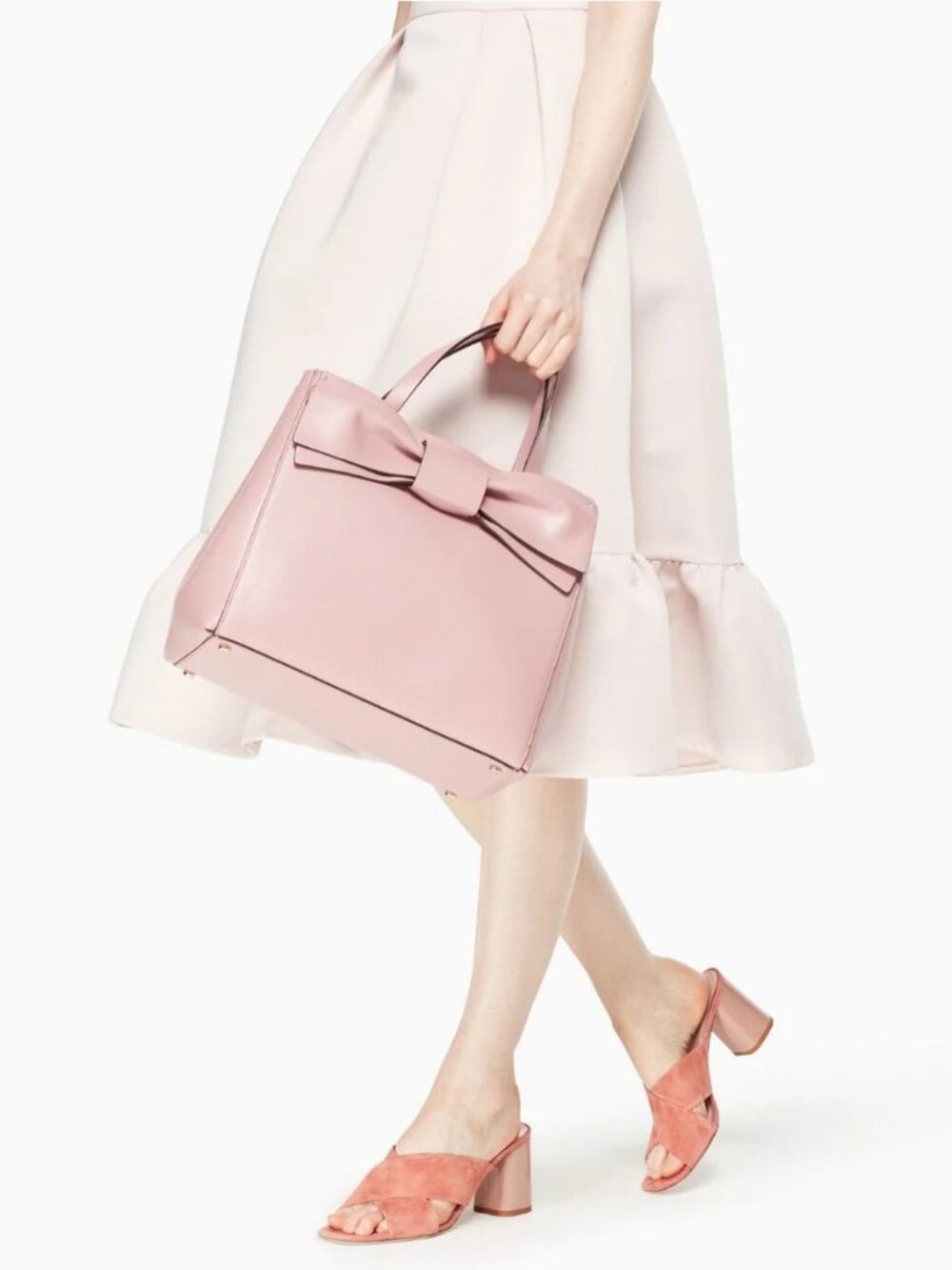 Kate Spade  Bow Satchel Crossbody Bag in Dusty Rose Pink